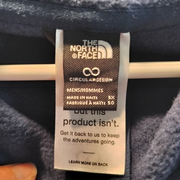 M885)The North Face Summit Navy Standard Fit Big Man Zip Up Fleece Jacket 5X - Picture 8 of 12